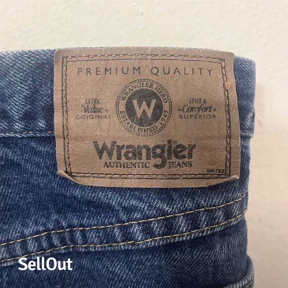 Wrangler Men's Relaxed Fit Jeans Blue Size Standard 32x32 Dark Wash Denim - Picture 6 of 10